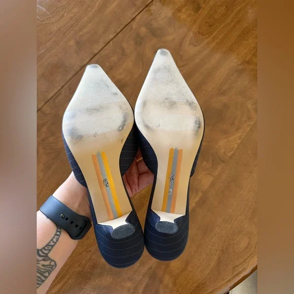 Anthropologie Sam Edelman Brit Spitz-Zehen Kitten Heel Mules - Picture 5 of 6